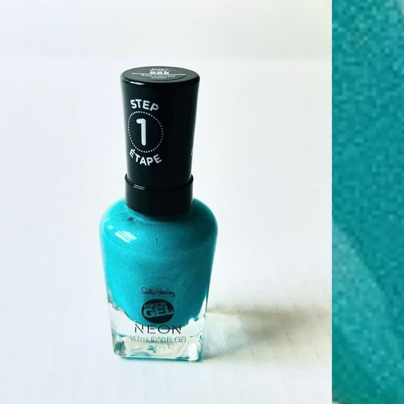 ⭐️5 For 25⭐️ Sally Hansen Neons Miracle Gel Nail Polish Sea-riously Cool 885 - Picture 1 of 8